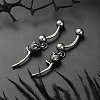 Rose 316 Surgical Stainless Steel Dangle Belly Button Rings EJEW-G416-01AS-3