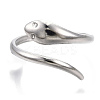 Non-Tarnish 304 Stainless Steel Snake Cuff Ring LS-RJEW-N038-113P-3
