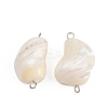 Natural Shell Nuggets Connector Charms STAS-D378-29P-1