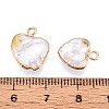 Electroplated Natural Keshi Pearl Heart Pendants PEAR-P004-25KCG-01-3