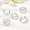 5Pcs 304 Stainless Steel Open Cuff Rings for Women RJEW-K313-04P-1