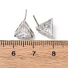 Brass Micro Pave Clear Cubic Zirconia Stud Earrings EJEW-C174-02F-P-5
