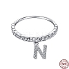 Rhodium Plated 925 Sterling Silver Micro Pave Clear Cubic Zirconia Finger Ring for Women RJEW-F150-16B-11P-2