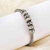 304 Stainless Steel Mesh Chain Bracetls for Women BJEW-Z087-16P-3
