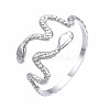 Non-Tarnish 304 Stainless Steel Snake Wrap Open Cuff Ring RJEW-T023-82P-3