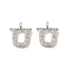 Initial Letter Brass Micro Pave Cubic Zirconia Pendants ZIRC-F008-U-1