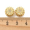 Brass Micro Pave Clear Cubic Zirconia Multi-Strand Links KK-B096-15G-3