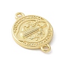 Brass Saint Benedict Medal Connector Charms KK-P294-01G-2