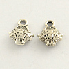 3D Flower Basket Carved Chinese Blessing Character Tibetan Style Zinc Alloy Charms TIBEP-Q033-97-1