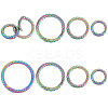 WADORN 8Pcs 4 Styles Zinc Alloy Spring Gate Rings FIND-WR0008-49-1
