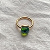 Square 304 Stainless Steel with Glass Finger Rings FS-WG8AAFA-17-1