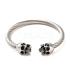 304 Stainless Steel Cuff Bangles BJEW-E094-22AS-2