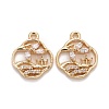 Rack Plating Brass Micro Pave Clear Cubic Zirconia Charms KK-E267-10LG-1
