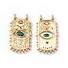 Rack Plating Brass Micro Pave Cubic Zirconia Pendants ZIRC-C040-07G-1