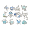 Alloy Rhinestone & Enamel Pendants PALLOY-F312-01S-1