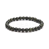 Natural Serpentine Round Beaded Stretch Bracelet BJEW-JB07554-02-1
