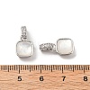 Brass Micro Pave Cubic Zirconia with Natural Shell Charms KK-G533-15P-3