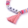 Handmade Polymer Clay Heishi Beads Stretch Bracelets BJEW-JB05086-02-2