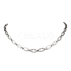 304 Stainless Steel Cross Link Chain Necklaces for Women Men NJEW-JN05431-01-2