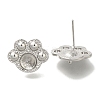 Brass Stud Earring Findings KK-K388-09P-1
