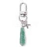 5Pcs 5 Styles Wire Wrapped Bullet Naturl Gemstone Pendant Decoraiton HJEW-JM01391-S-3