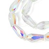 AB Color Plated Transparent Glass Teardrop Beads Strands EGLA-T029-08B-3