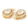 Brass and Clear Cubic Zirconia Pendants ZIRC-Q202-11G-2