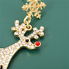 Snowflake with Deer Alloy Enamel Dangle Stud Earrings FS-WGC4262-01-5