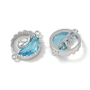 Brass Micro Pave Clear Cubic Zirconia Connector Charms KK-S367-17B-2