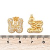 Brass Micro Pave Cubic Zirconia Stud Earrings EJEW-Z091-04G-W-3