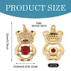 2Pcs Brass Micro Pave Cubic Zirconia Pendants KK-TA0002-81B-3