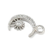 Brass Micro Pave Clear Cubic Zirconia Charms KK-H528-07B-P-2