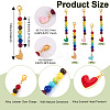 5Pcs 5 Colors Alloy Enamel Heart Pendant Decorations HJEW-TA0001-27-3