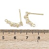 Flat Round Brass Micro Pave Clear Cubic Zirconia Stud Earring Findings KK-F921-10G-3