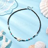 Summer Beach Synthetic Turquoise & Natural Coconut Beaded Neklaces NJEW-JN05208-02-1