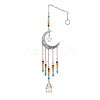 Moon & Star Tibetan Style Alloy Charm Hanging Ornaments HJEW-TA00246-1