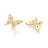 Brass Micro Pave Cubic Zirconia Beads KK-N276-07G-2