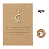 Moon & Star Alloy Rhinestone Birth Stone Pendant Necklaces WG0039E-04-1