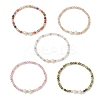 Cubic Zirconia & Shell Pearl Round Beaded Stretch Bracelets for Women BJEW-JB13280-2