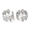 Rack Plating Brass Leaf Cuff Earrings EJEW-E290-07P-2