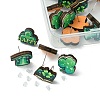 20Pcs 5 Style Saint Patrick's Day Green Wood Stud Earrings EJEW-FS0001-11-2