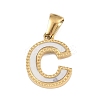Natural White Shell Alphabet Pendants STAS-M338-02G-C-1