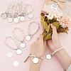 DIY Blank Dome Alloy Charm Bracelet with Imitation Pearl Chains Making Kit BJEW-UN00002-4