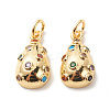 Brass Micro Pave Colorful Cubic Zirconia Pendants LS-KK-G420-26G-2