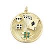 Brass With Cubic Zirconia And Enamel Pendants KK-Q006-18G-1