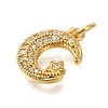 Rack Plating Brass Micro Pave Cubic Zirconia Pendants ZIRC-F142-13C-G-2