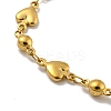 Heart & Round 304 Stainless Steel Link Chains Bracelets for Women LS-BJEW-B059-01G-01-2
