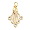 Rack Plating Brass Micro Pave Cubic Zirconia Pendants KK-Z071-74G-01-1