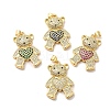 Brass Micro Pave Cubic Zirconia Pendants KK-A180-19G-1