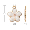 10Pcs Light Gold Plated Alloy Enamel Pendants ENAM-YW0002-15B-4